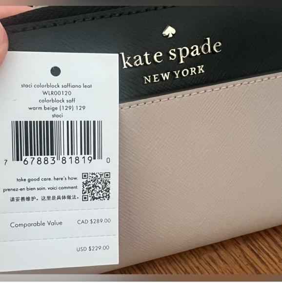 Kate Spade Black and Beige Wallet - Picture 5 of 5